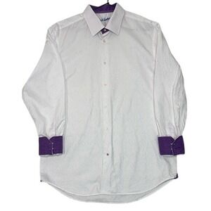 Robert Graham Embossed Tailored Contrast Cuff/Collar Long Sleeve‎ Button Up